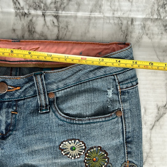Zana Di Jeans | juniors sizing 3 low rise Y2K 90s flare jeans embroidered pearls - Picture 14 of 16